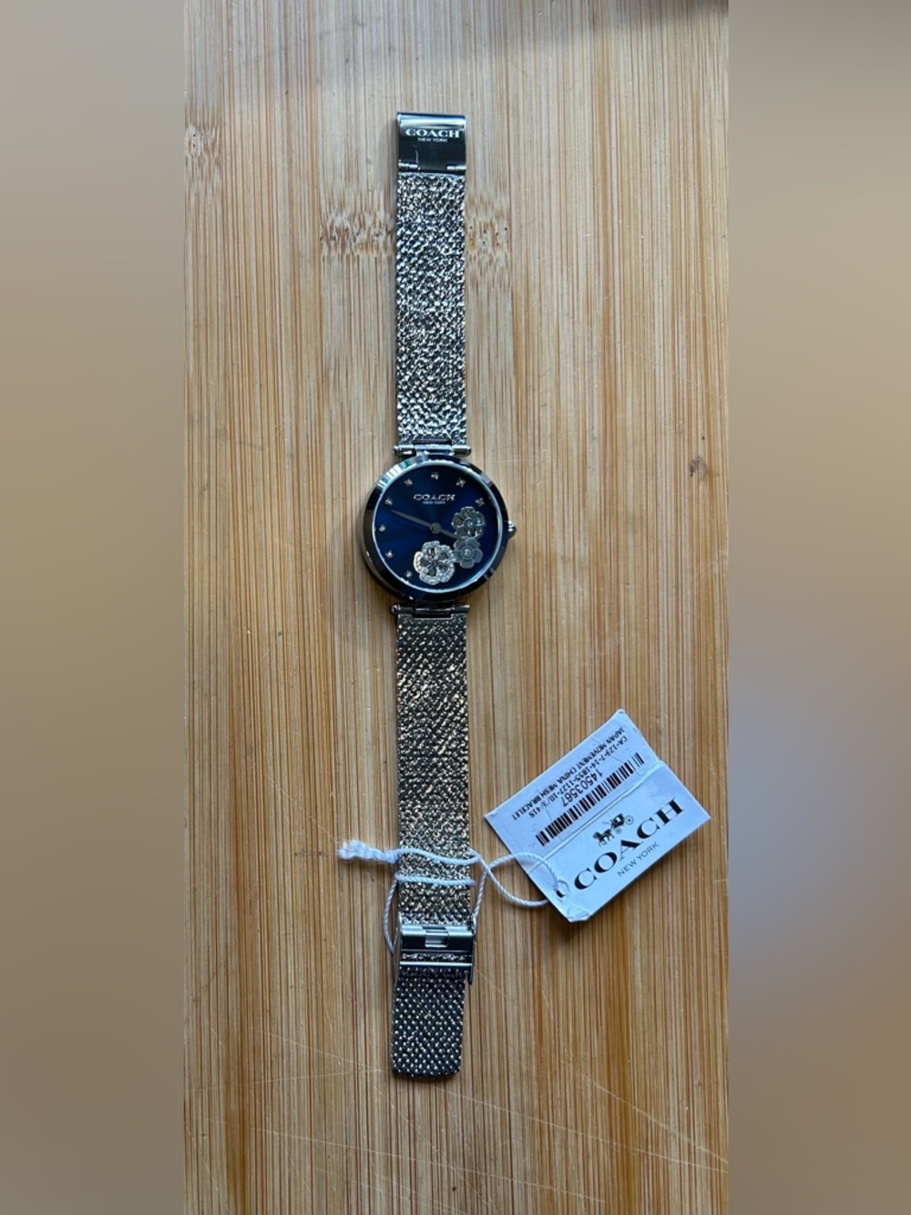 Coach Park Carnation Watch With 34mm Navy Blue Face & Silver MeshBracelet - Picture 5 of 9